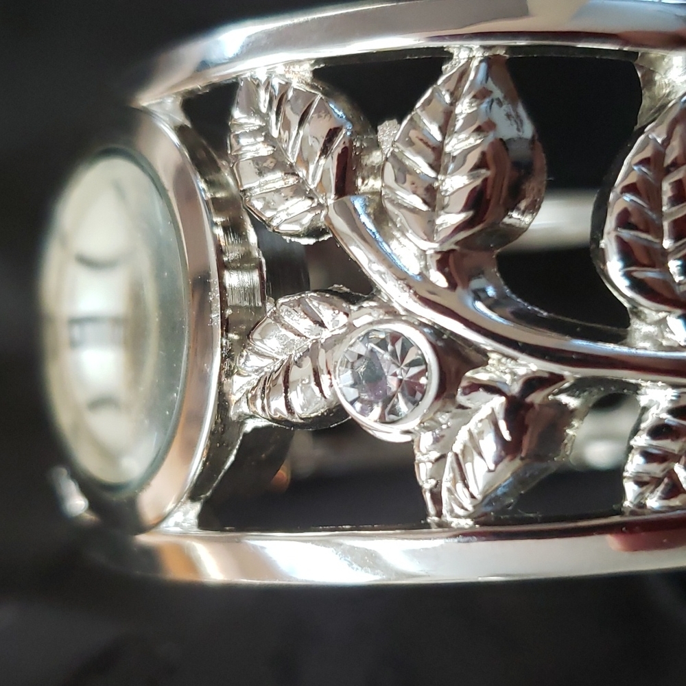 Collezio Silver Tone Cuff Bracelet Watch - Picture 7 of 17